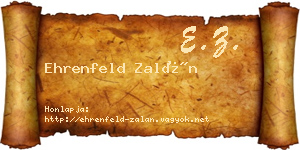 Ehrenfeld Zalán névjegykártya